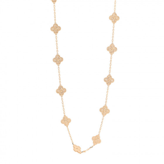 VAN CLEEF & ARPELS 18K Yellow Gold 20 Motifs Vintage Alhambra Necklace | FASHIONPHILE | Fashionphile