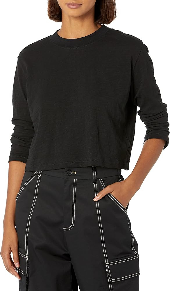 The Drop Women's Ravi Long Sleeve Cropped Crew Neck Tee Shirt | Amazon (US)