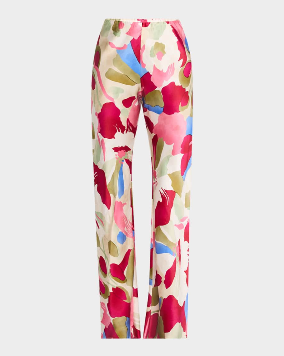 Stacie Floral Silk Pants | Neiman Marcus
