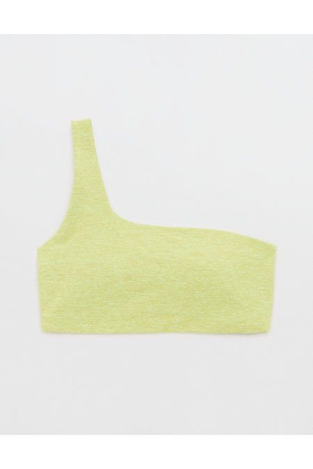 OFFLINE By Aerie The Hugger One Shoulder Sports Bra Women's Batalia Green M | American Eagle Outfitters (US & CA)
