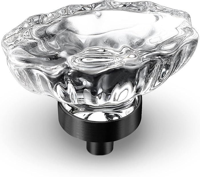 Crystal Cabinet Knobs, 8 Pack Vintage Cabinet Dresser Knob Single Hole Matte Black Decorative Dra... | Amazon (US)