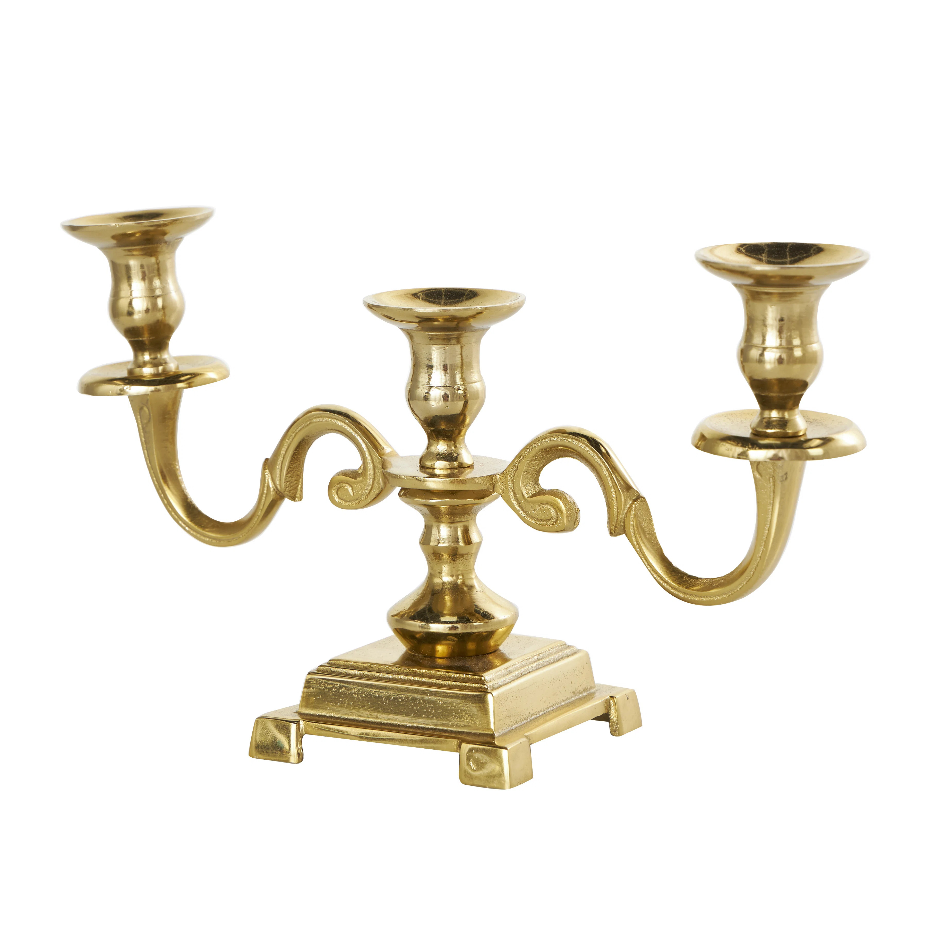 Novogratz Aluminum Metal Scrolled Decorative Candelabra | Wayfair | Wayfair North America
