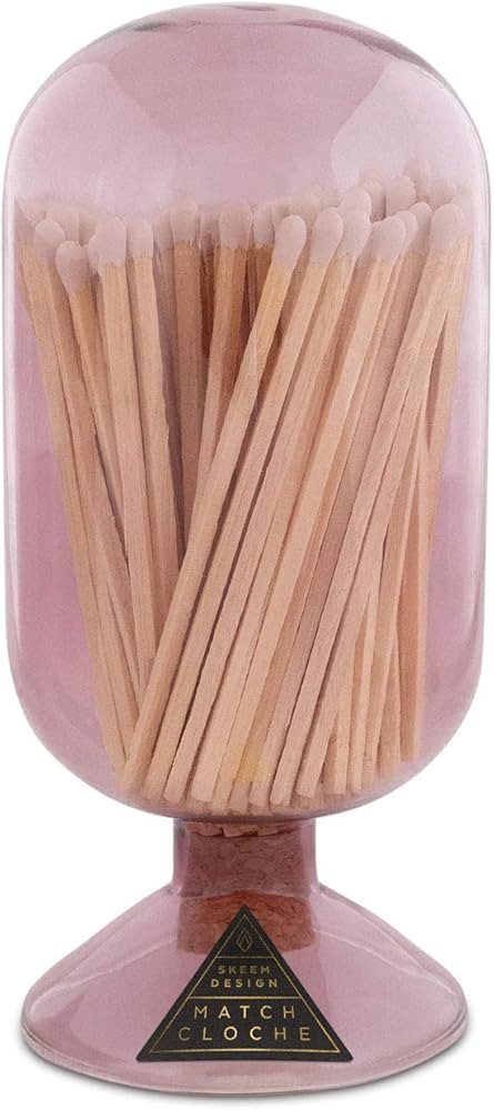 Skeem Glass Match Cloche with Striker - Violet - Includes 120 Small Match Sticks - Perfect Fireplace Decor, Decorative Matches for Candles | Amazon (US)