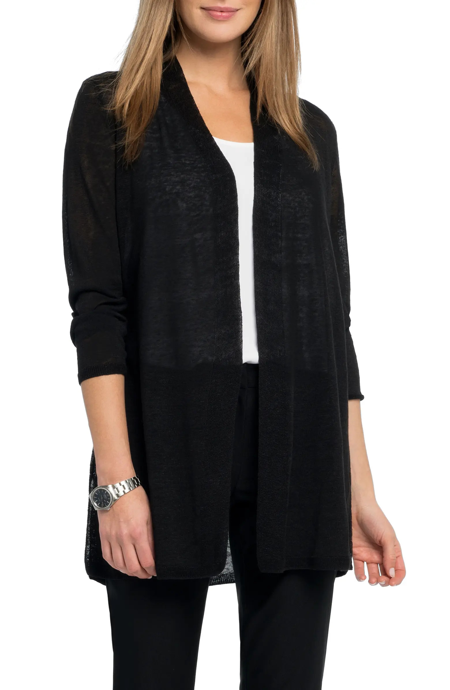 Lightweight Long Linen Blend Cardigan | Nordstrom
