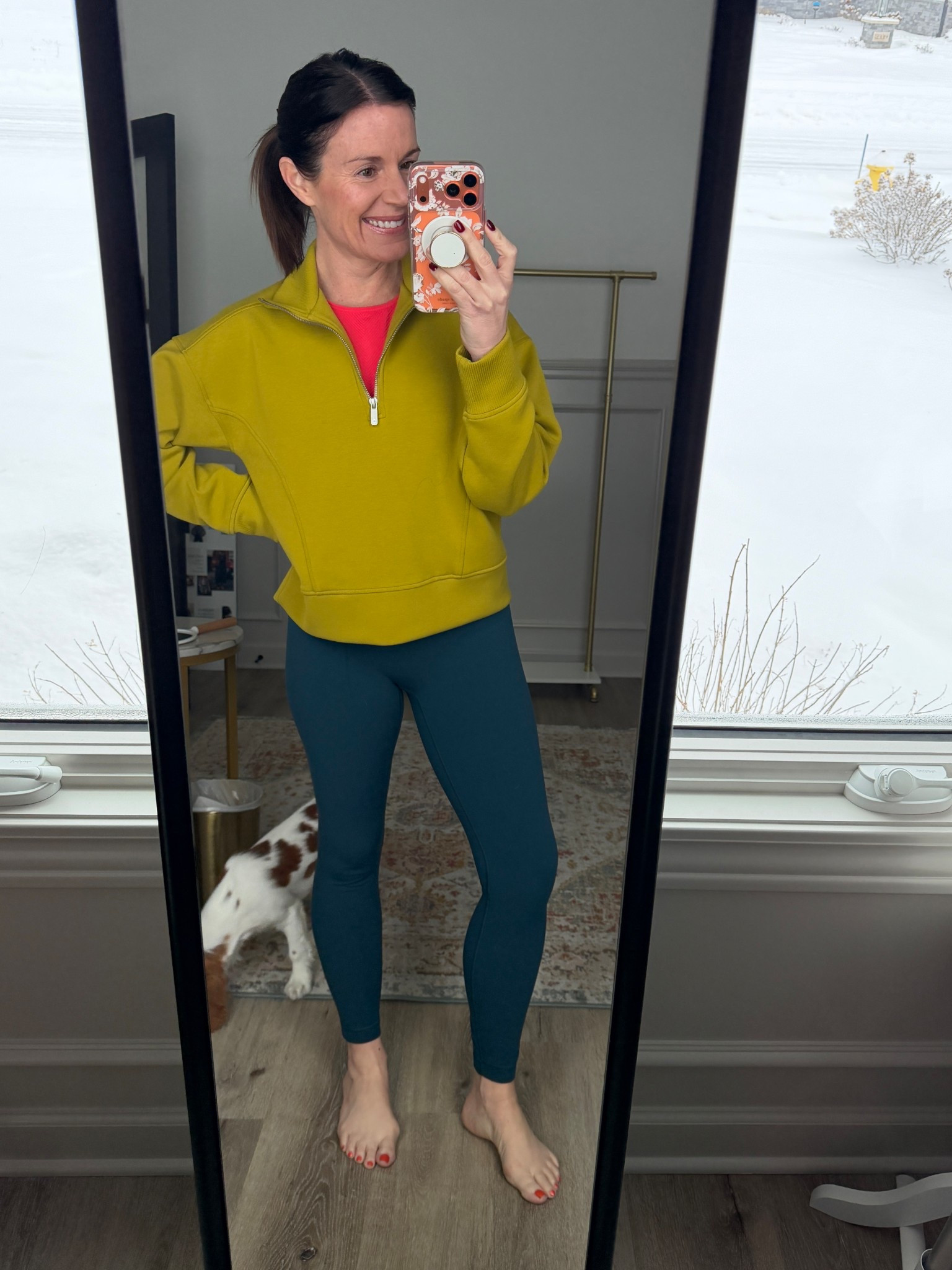 Yoga OOTD
Color Combo: Warm Navy, Coral, Mossy Lime 

#LTKActive