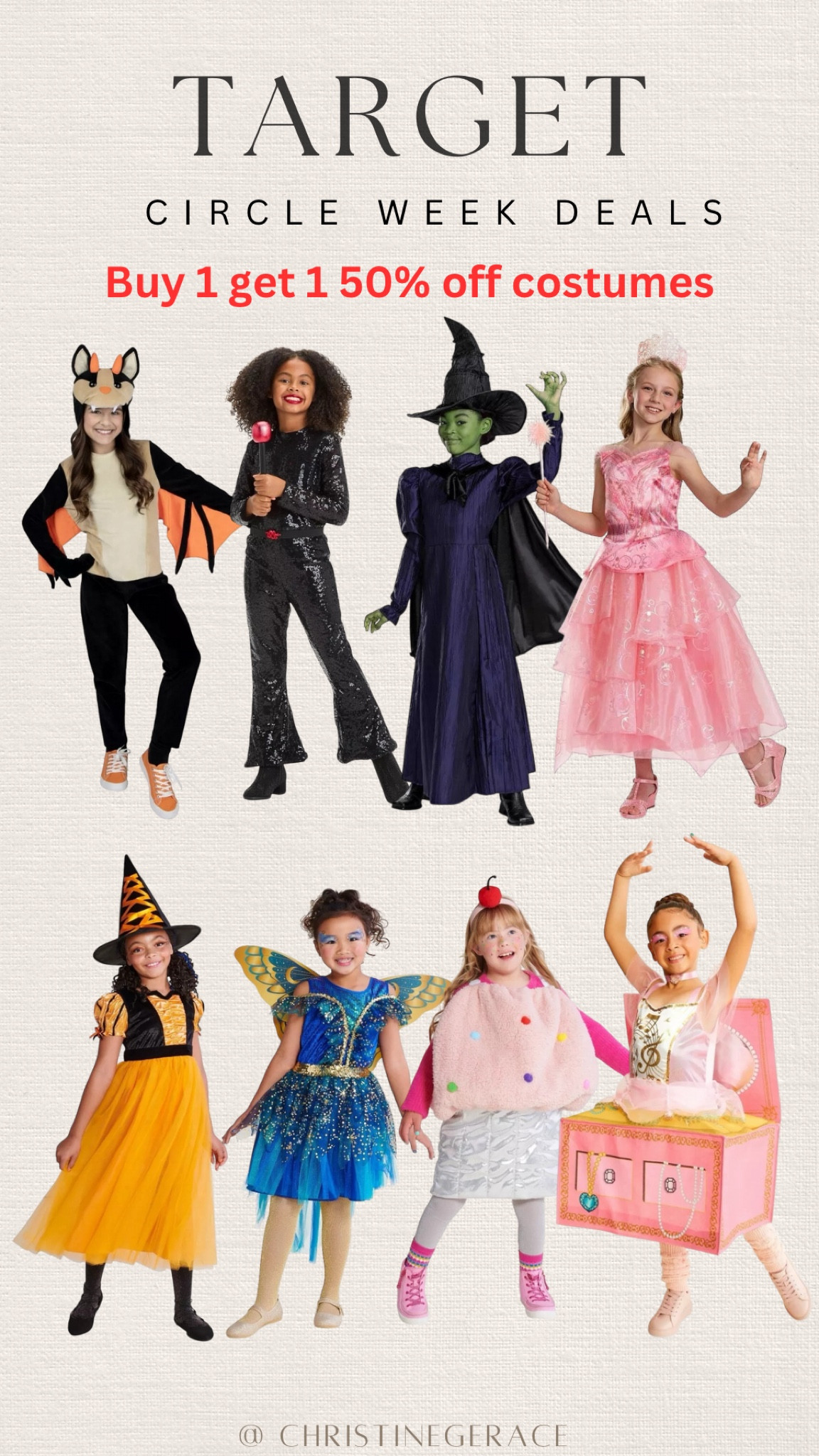 Girls Halloween costumes 

Target circle week buy one get one 50% off !! 

Target, Halloween, costumes
#christinegerace 

#LTKSaleAlert #LTKHalloween #LTKKids