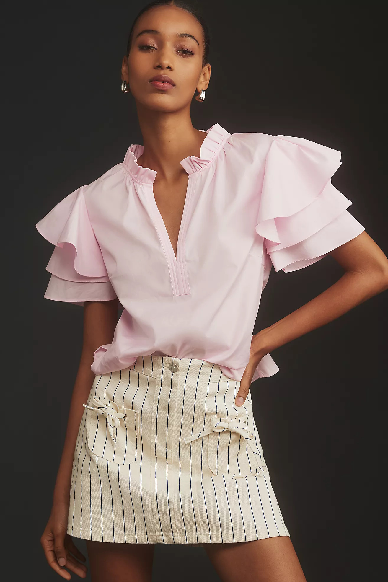 Baum und Pferdgarten Madina Flutter-Sleeve Blouse | Anthropologie (US)