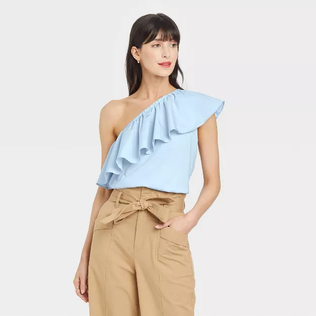 Women's One Shoulder Ruffle Top - A New Day™ | Target