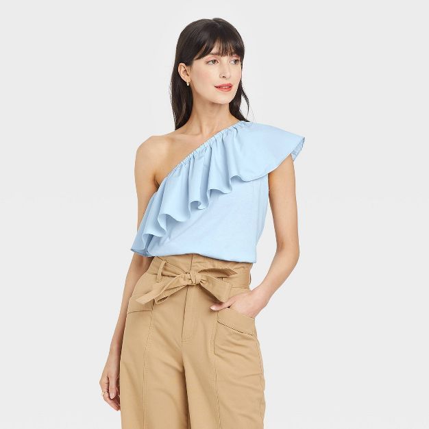 Women's One Shoulder Ruffle Top - A New Day™ | Target