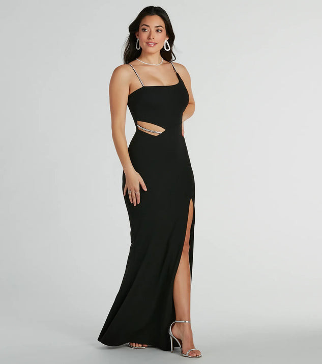 Angelique Rhinestone Mermaid Crepe Formal Dress | Windsor Stores