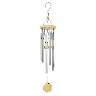 Silver Medium Metal Wind Chimes | The Home Depot