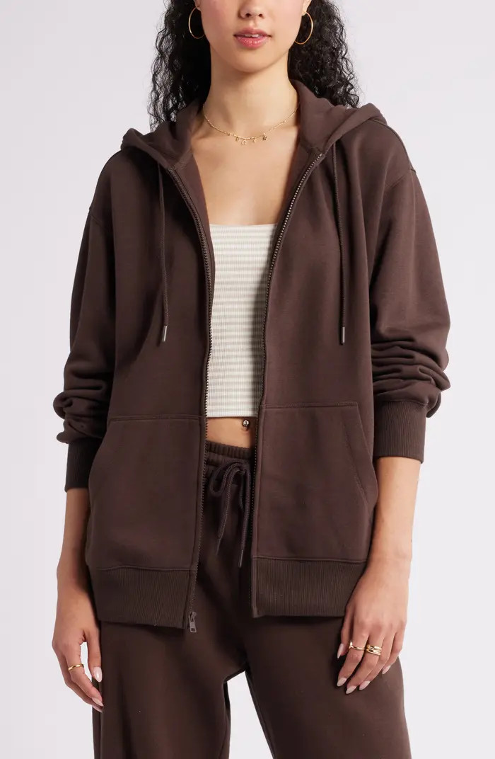 Oversize Zip Fleece Hoodie | Nordstrom