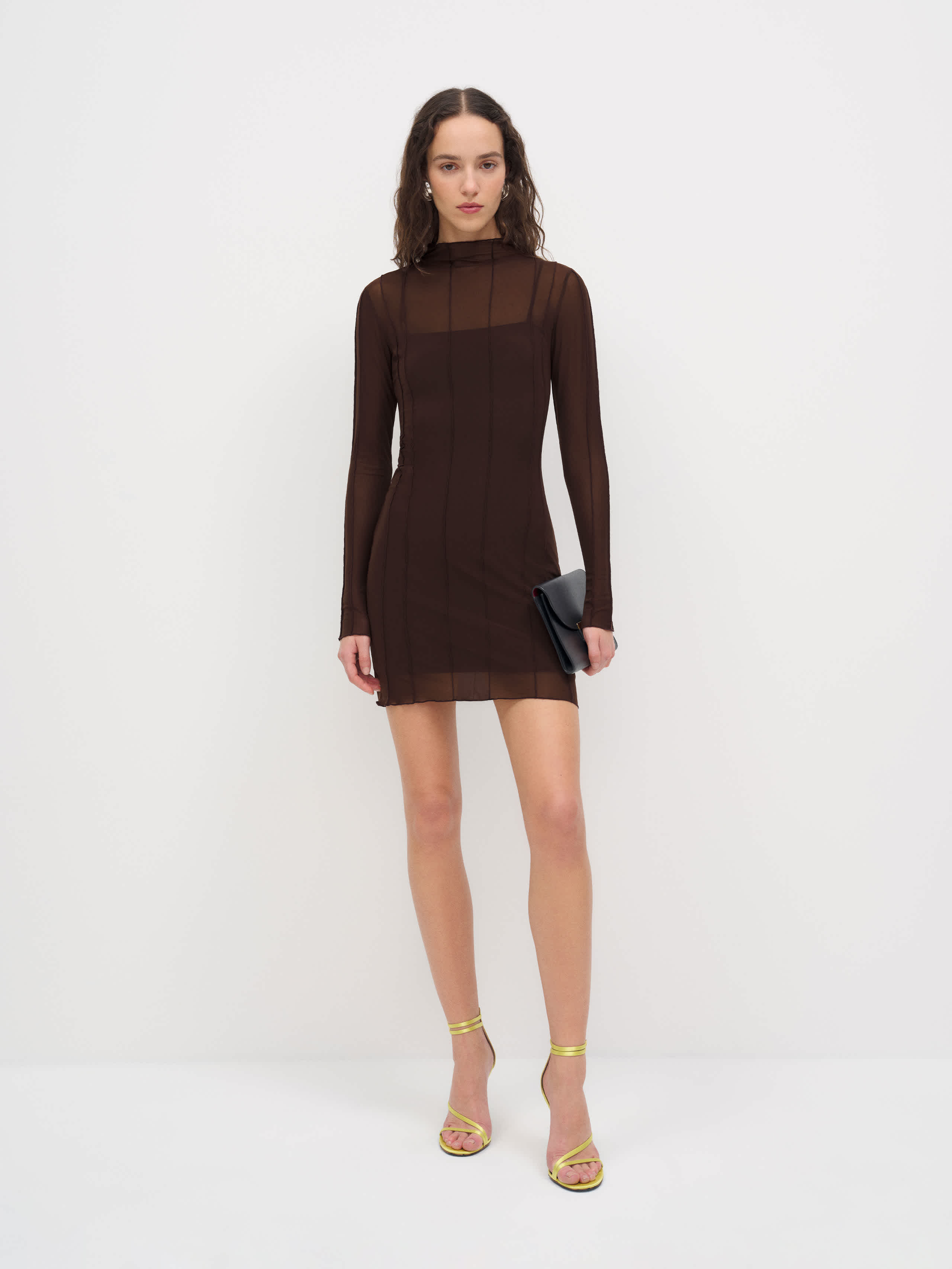 Reformation Elani Knit Dress Brown Medium | Reformation (Global)
