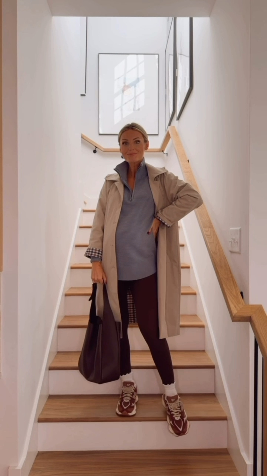 An easy athleisure look to throw on to run errands! I have been loving these brown leggings from Target! They have worked well with the bump! Wearing S in trench coat! Wearing M in pullover & leggings!

Loverly Grey, athleisure, trench coat, brown leggings, Target, new balance sneakers

#LTKSeasonal