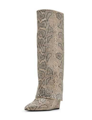 Madden Girl Women's Evannder Fashion Boot, Black/White, 8.5 Wide | Amazon (US)