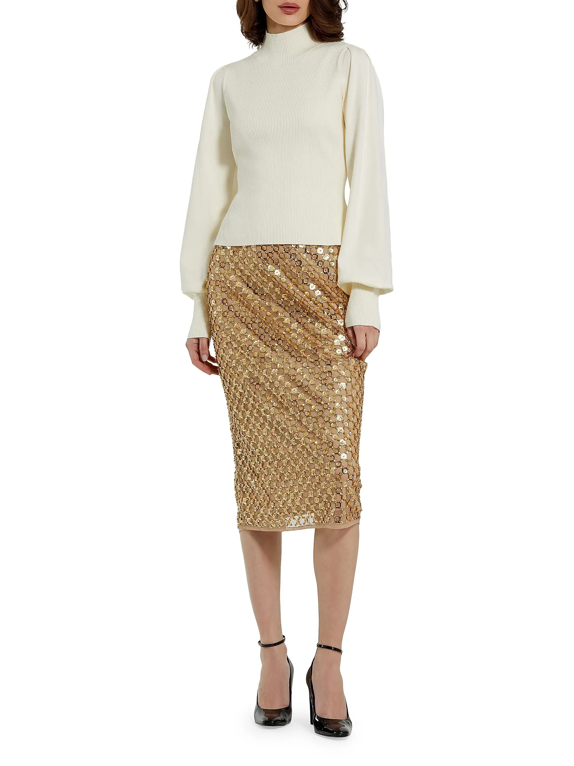 Mac Duggal Embellished Mesh Pencil Skirt | Saks Fifth Avenue | Saks Fifth Avenue