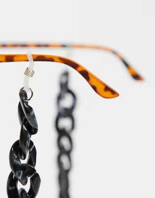 Only chunky sungalsses chain in black marbled effect | ASOS (Global)