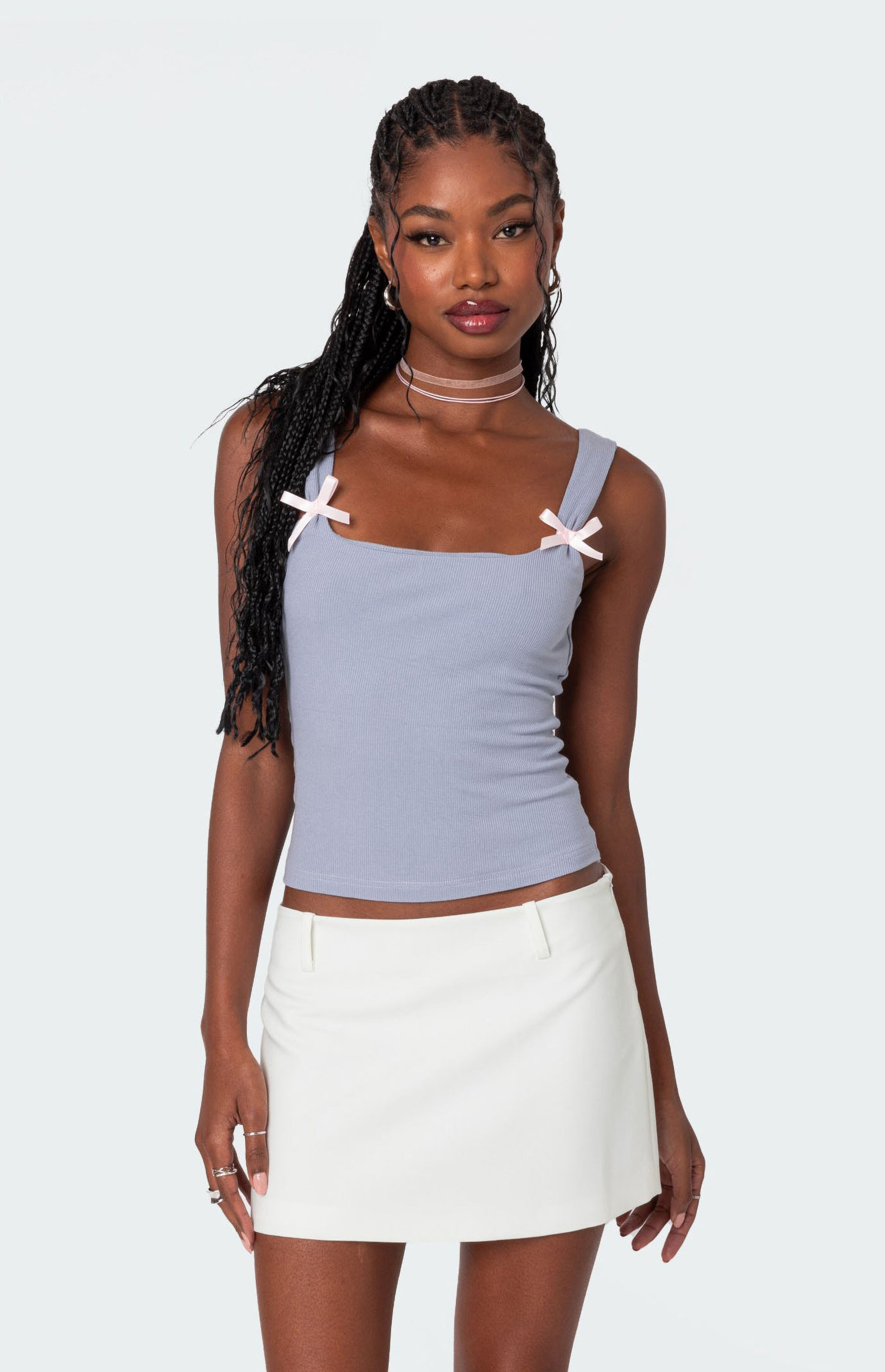 Edikted Lola Ribbed Tank Top | PacSun