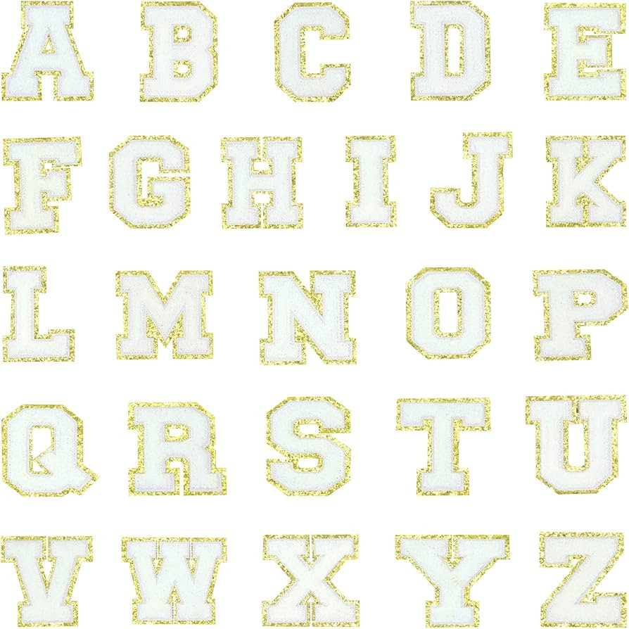 Letter Patch Iron On，Varsity Chenille English Letter A-Z Iron Repair Patches Alphabet Sewing Ap... | Amazon (US)