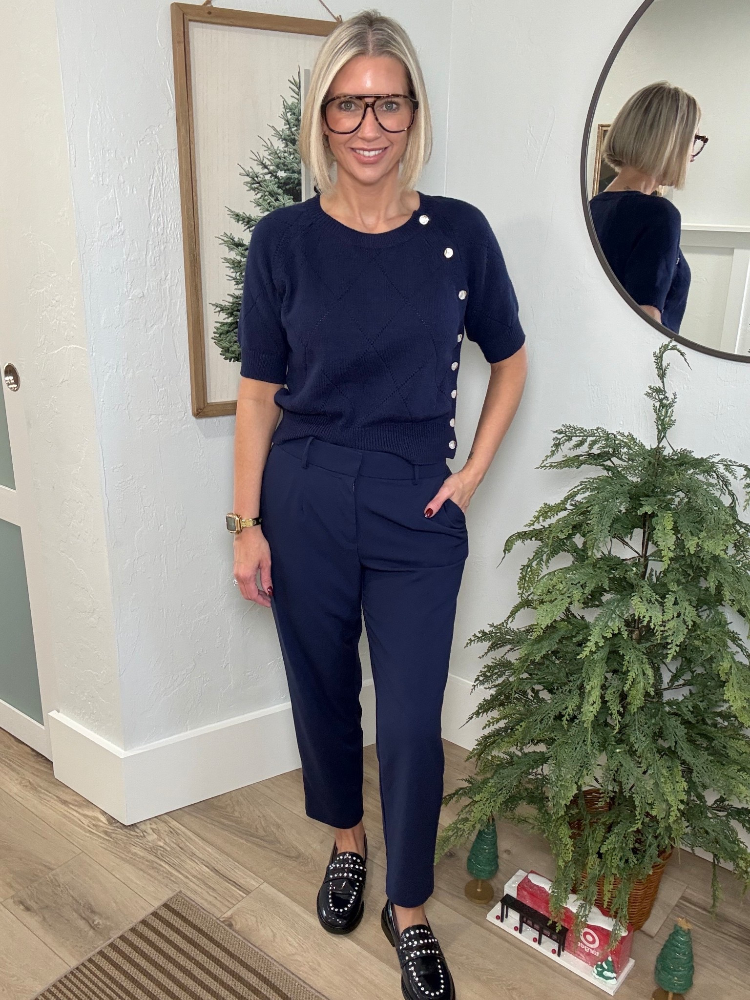 You know I love a monochromatic outfit!!

This sweater is from SHEIN. I’m wearing a large. It’s nice lightweight knit material. 

My pants are from Target and I’m wearing a 6. I love the tailored yet cropped fit. 

My loafers are from Walmart unfortunately they’re still sold out, 

Workwear, all blue outfit, office style, elevated casual, 

#LTKootd #LTKFindsUnder50 #LTKOver40