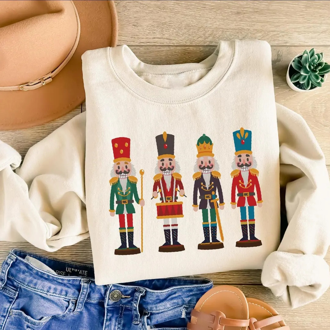 Christmas Nutcracker Sweatshirt : Festive Holiday Sweater, Xmas Party Tee - Etsy | Etsy (US)