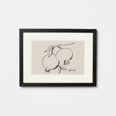 16" x 12" Pomegranates Framed Underglass Print with Double Mat - Threshold™ designed with Studi... | Target