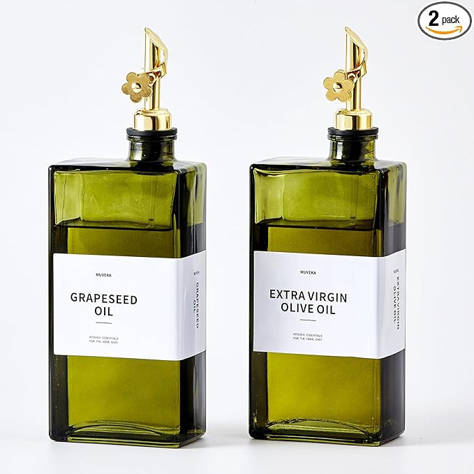 Olive Oil Dispenser Bottle for Kitchen, 16.9oz /500ml Cooking Vinegar Dispenser Bottle Set, Glass... | Amazon (US)
