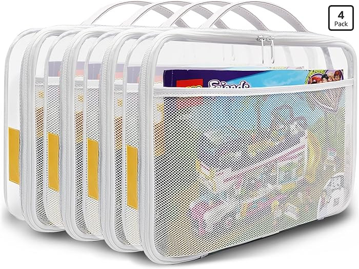 holay 4 Packs PVC Zippered Blocks Set, Toy, Clay, Board game Storage Organizer Case (Name Tag, Ma... | Amazon (US)