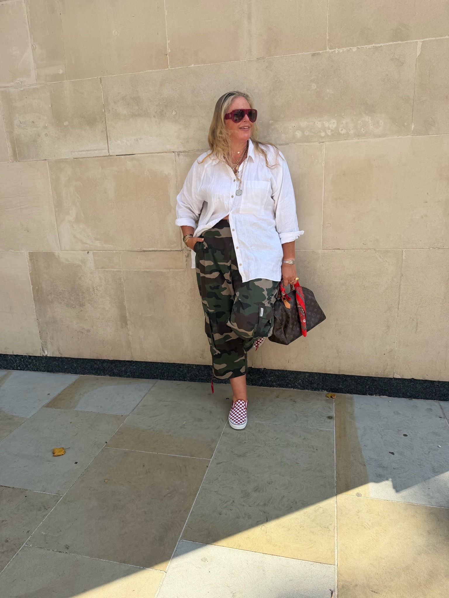 Linen shirt, camo trousers

#LTKsummer #LTKplussize #LTKstyletip