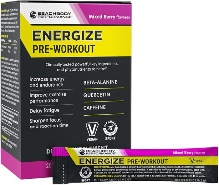 BODi Energize Pre Workout Powder - Beta-Alanine, Quercetin & Low-Dose Caffeine Formula for Enhanc... | Amazon (US)