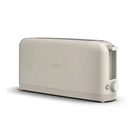 bella 2-Slice Slim Toaster with Extra Long Slot, 6 Setting Shade Control with Reheat & Cancel Buttons, Oatmilk | Walmart (US)