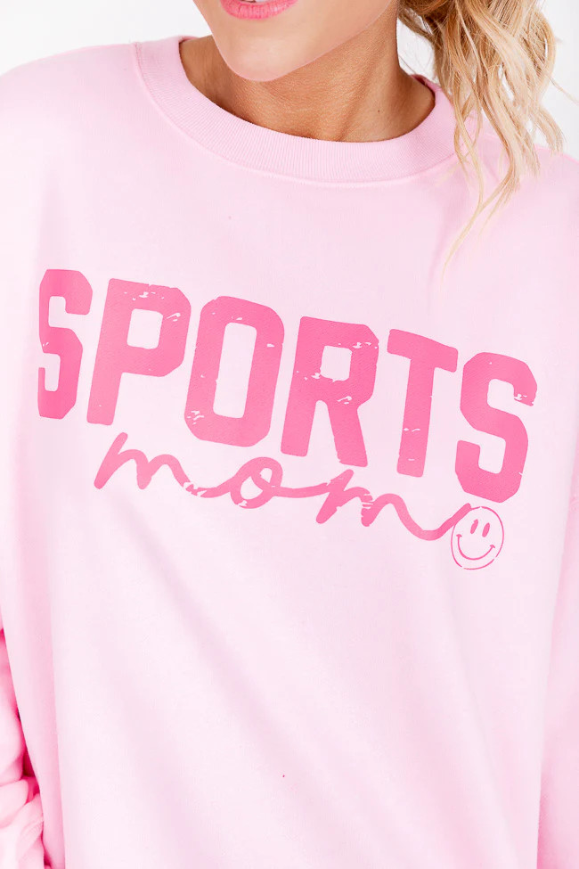 Sports Mom Light Pink Oversized Graphic Sweatshirt | Pink Lily