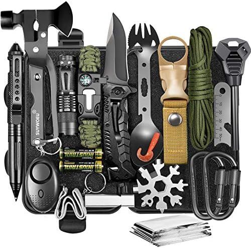 Gifts for Men Dad Husband Fathers Day, Survival Gear and Equipment kit 21 in 1, Professional Cool Ga | Amazon (US)