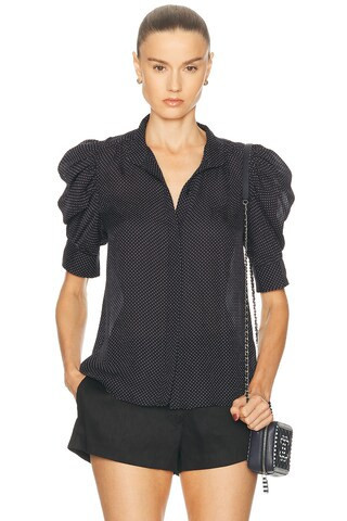 FRAME The Gillian Top in Navy | FWRD 