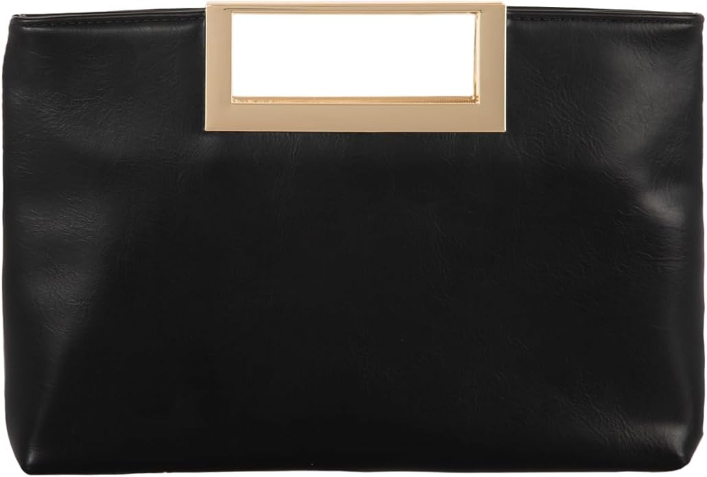 Crushed Metallic Top Handle Clutch | Amazon (US)