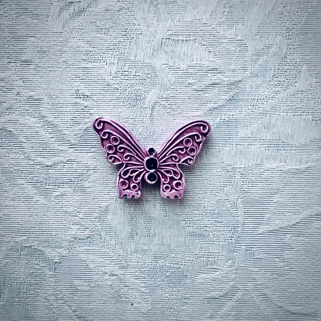 Small Purple Ceramic Butterfly, Hand-Painted Art Tile, Mosaic Supply | Etsy (US)