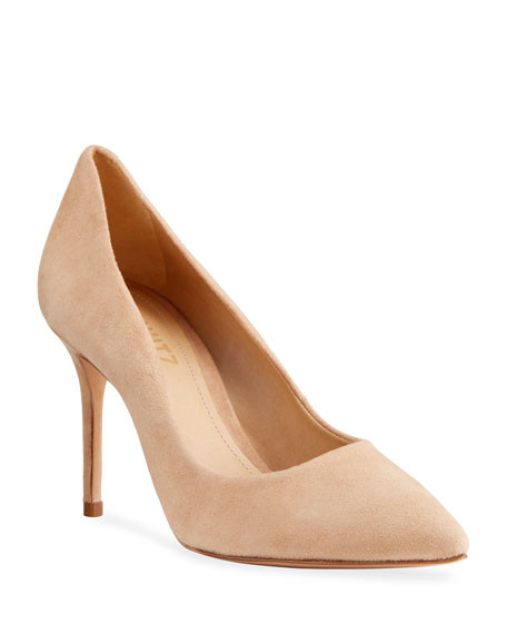 Schutz Analira Scalloped Suede Pumps | Neiman Marcus