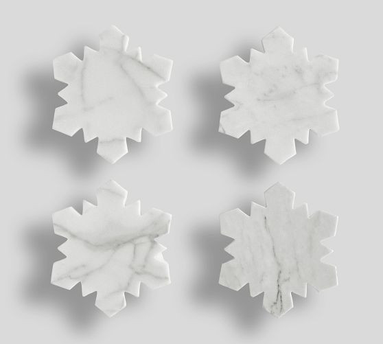 Marble Snowflake Coasters - Set of 4 | Pottery Barn (US)