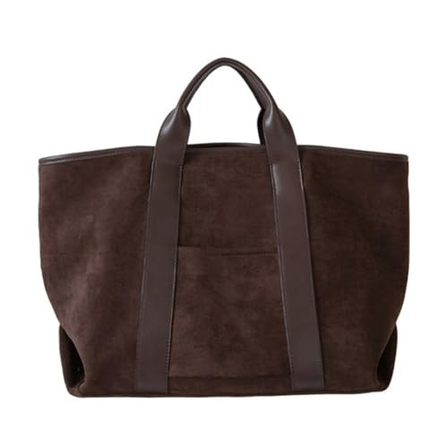 Suede Tote Bag for Women Slouchy Work Bag Large Capacity Top Handle Bag Faux Suede Bag Shoulder Hobo Bag Handbag | Amazon (US)