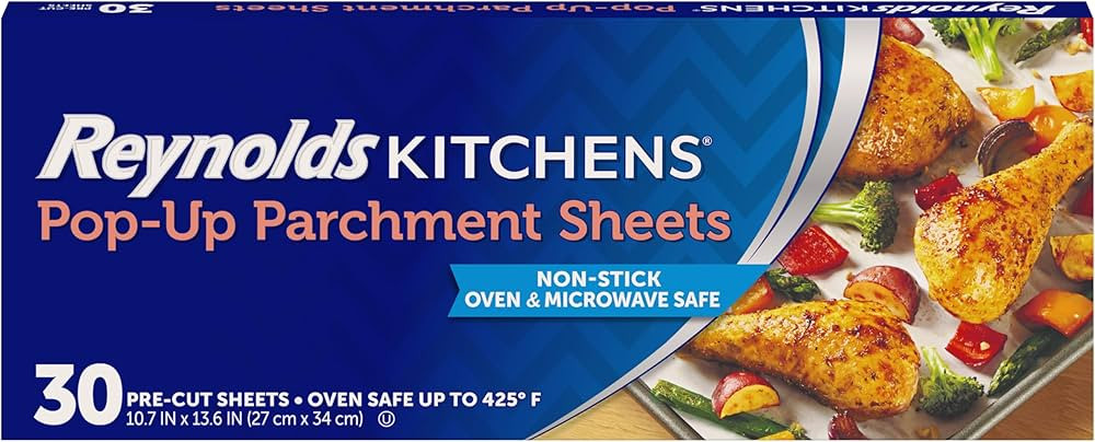 Reynolds Kitchens Pop-Up Parchment Paper Sheets, 30 Count, Fits Standard Baking Pans and Cookie S... | Amazon (US)