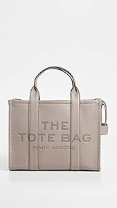 Amazon.com: Marc Jacobs Women's The Leather Medium Tote Bag, Cement, Grey, One Size : Clothing, S... | Amazon (US)