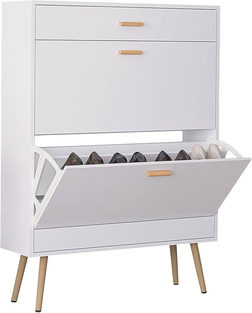 WEI WEI GLOBAL Narrow Shoe Storage Cabinet - Entryway Shoe Rack Cupboard Organizer for Home and A... | Amazon (US)