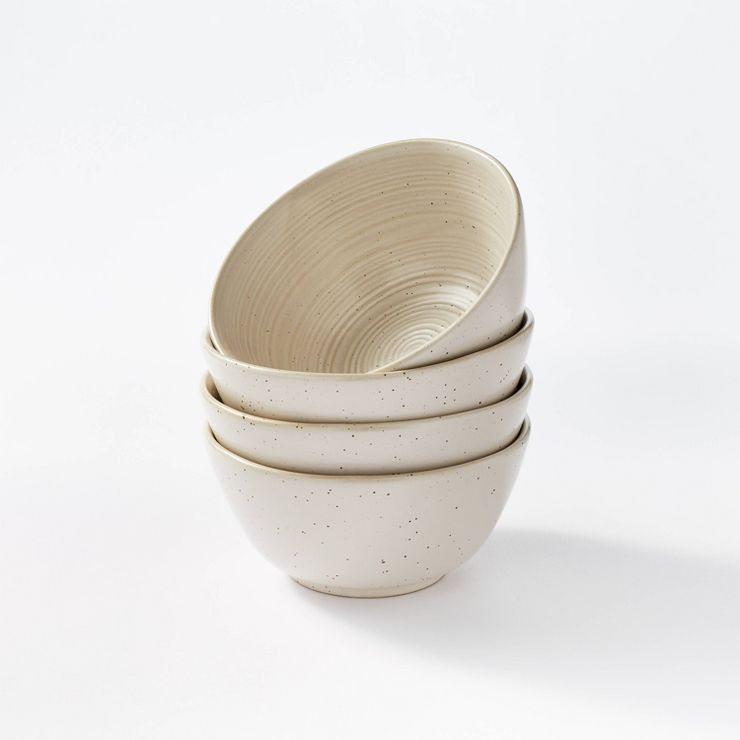 23oz 4pk Stoneware Glazed Salad Bowls Cream - Threshold&#8482; designed with Studio McGee | Target