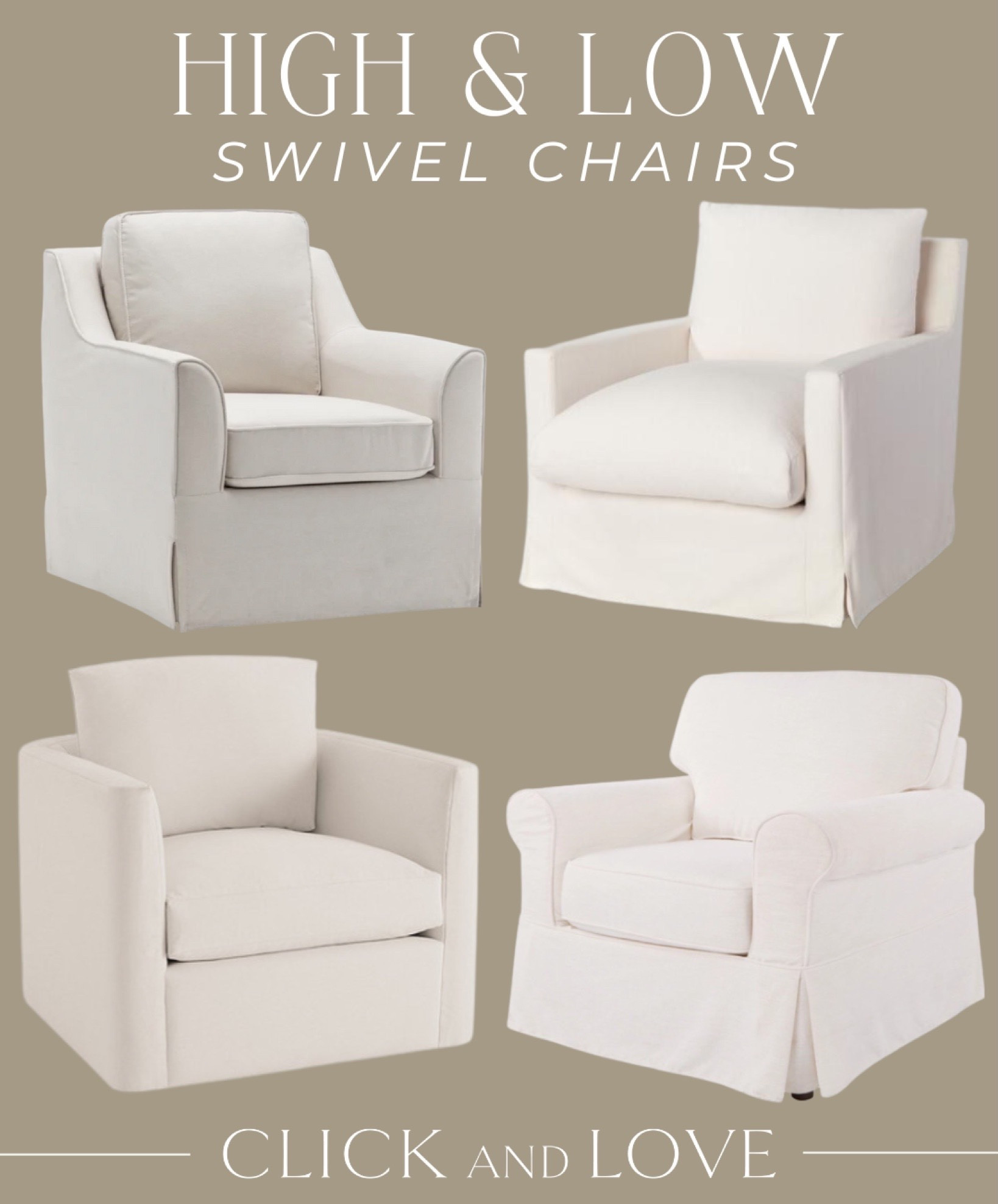 Budget friendly swivel chairs 🤍 

Walmart, Walmart home, wayfair, Ballard designs, world market, budget friendly seating, swivel chair, accent chair, neutral chair, armchair, living room furniture, bedroom, modern seating, traditional seating, classic seating 


#LTKstyletip #LTKfamily #LTKhome