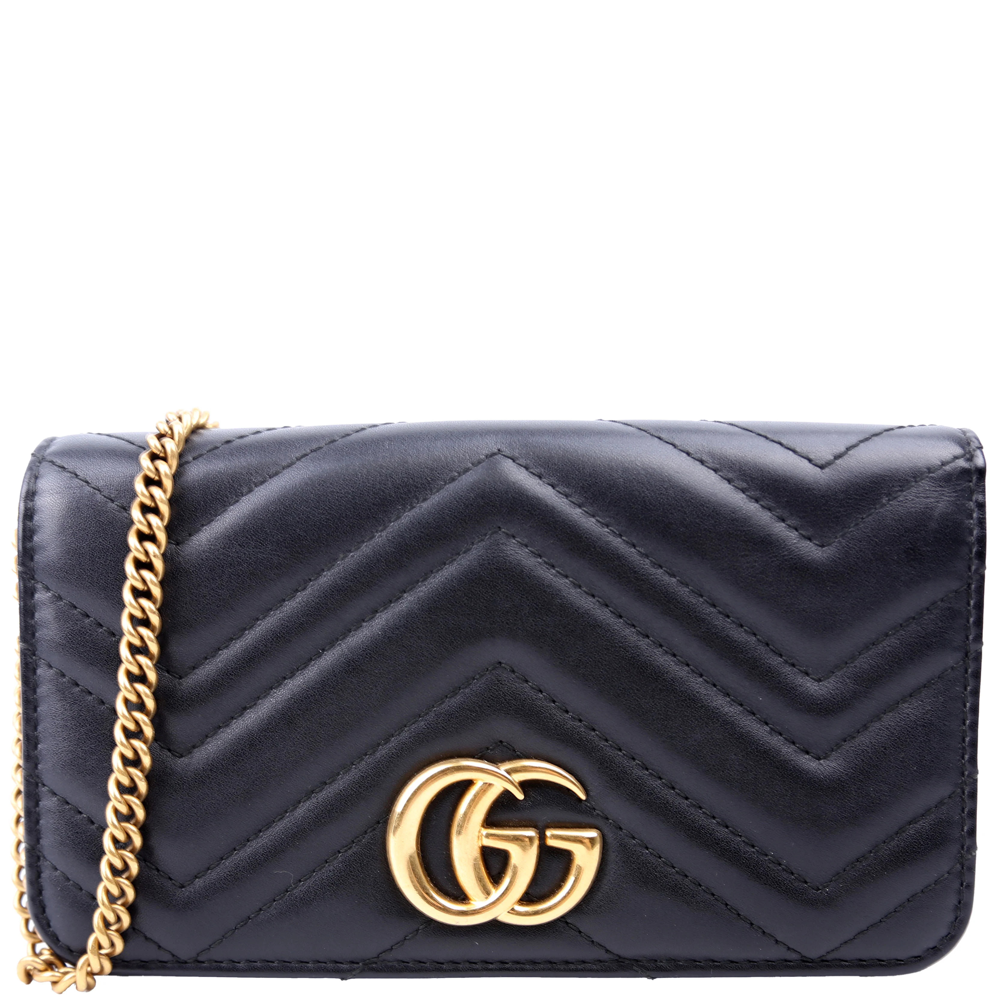 488426 GG Marmont Mini Bag Black | Keeks Designer Handbags