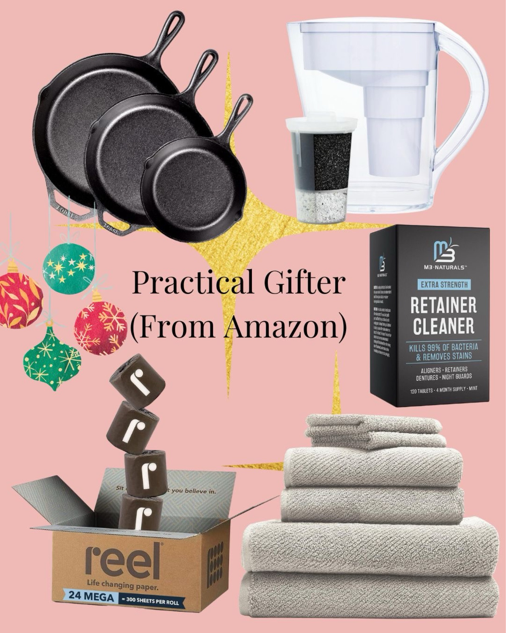 I love getting practical gifts, toilet paper, water filter, pans- LOVE IT. This gift guide is for the practical gift giver, plus everything can be found on Amazon 🫶

#LTKGiftGuide #LTKHome #LTKHoliday