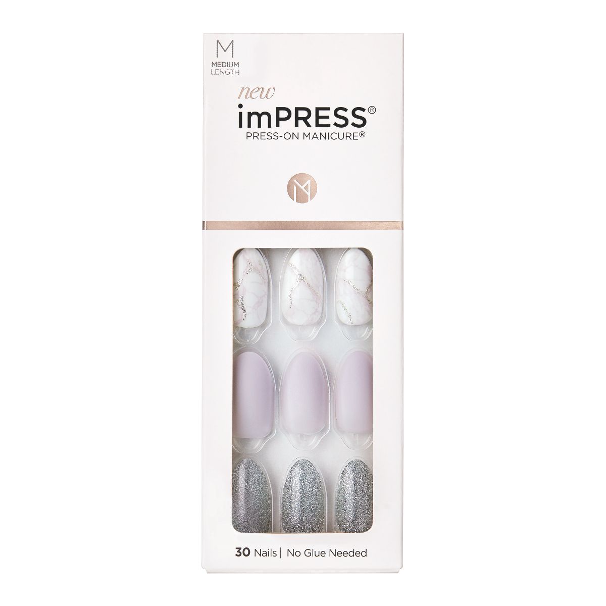 Kiss imPRESS Press-On Manicure Medium Length Fake Nails - Climb Up - 30ct | Target