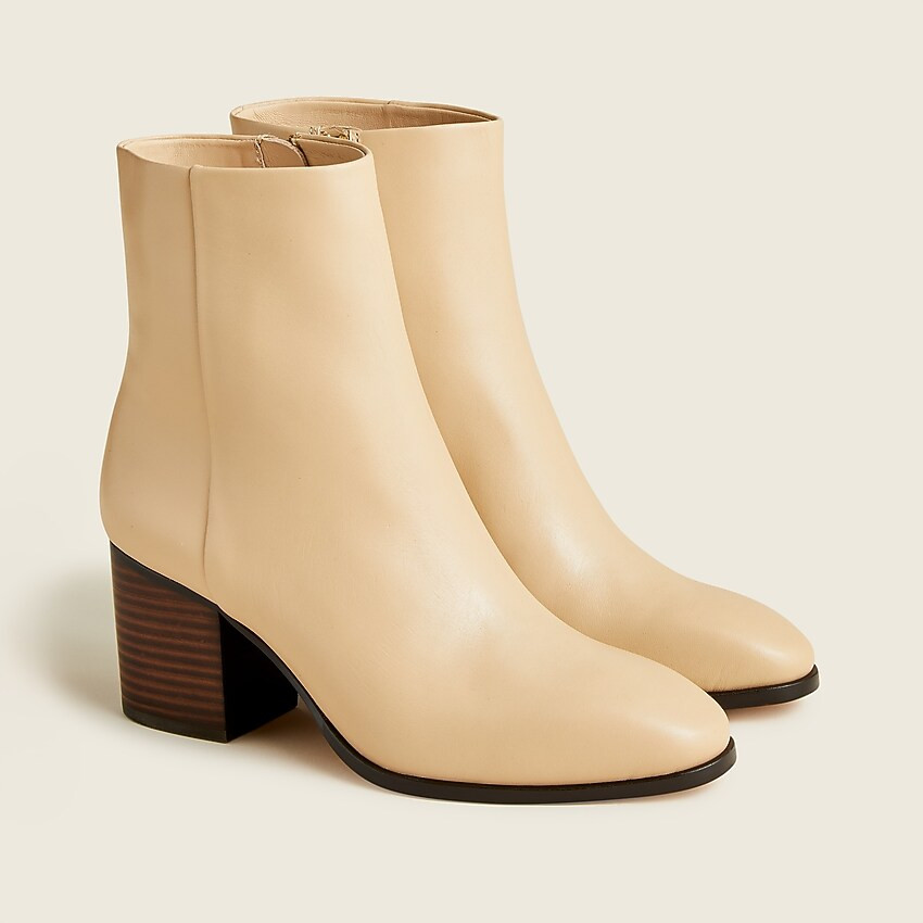 Sadie stacked-heel ankle boots in leather | J. Crew US