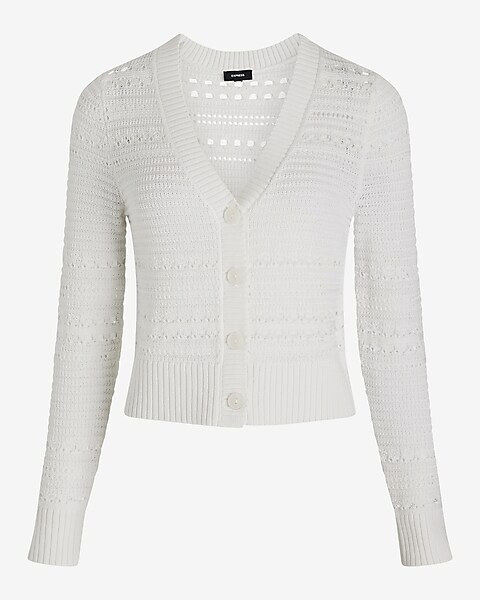 Crochet V-neck Cardigan | Express