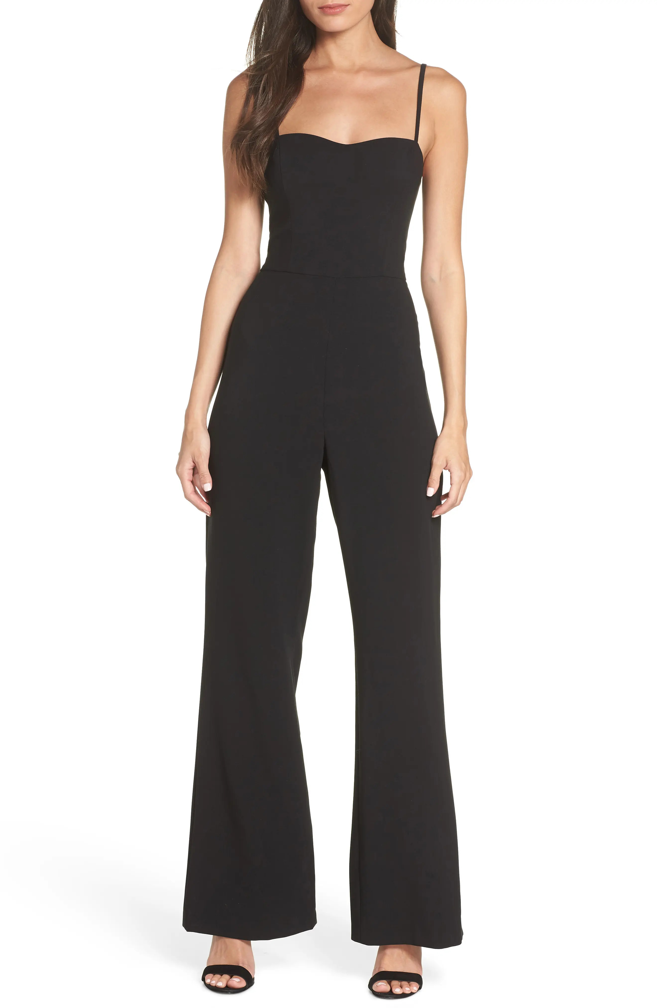 Women's French Connection Sweetheart Whisper Flared Leg Jumpsuit | Nordstrom